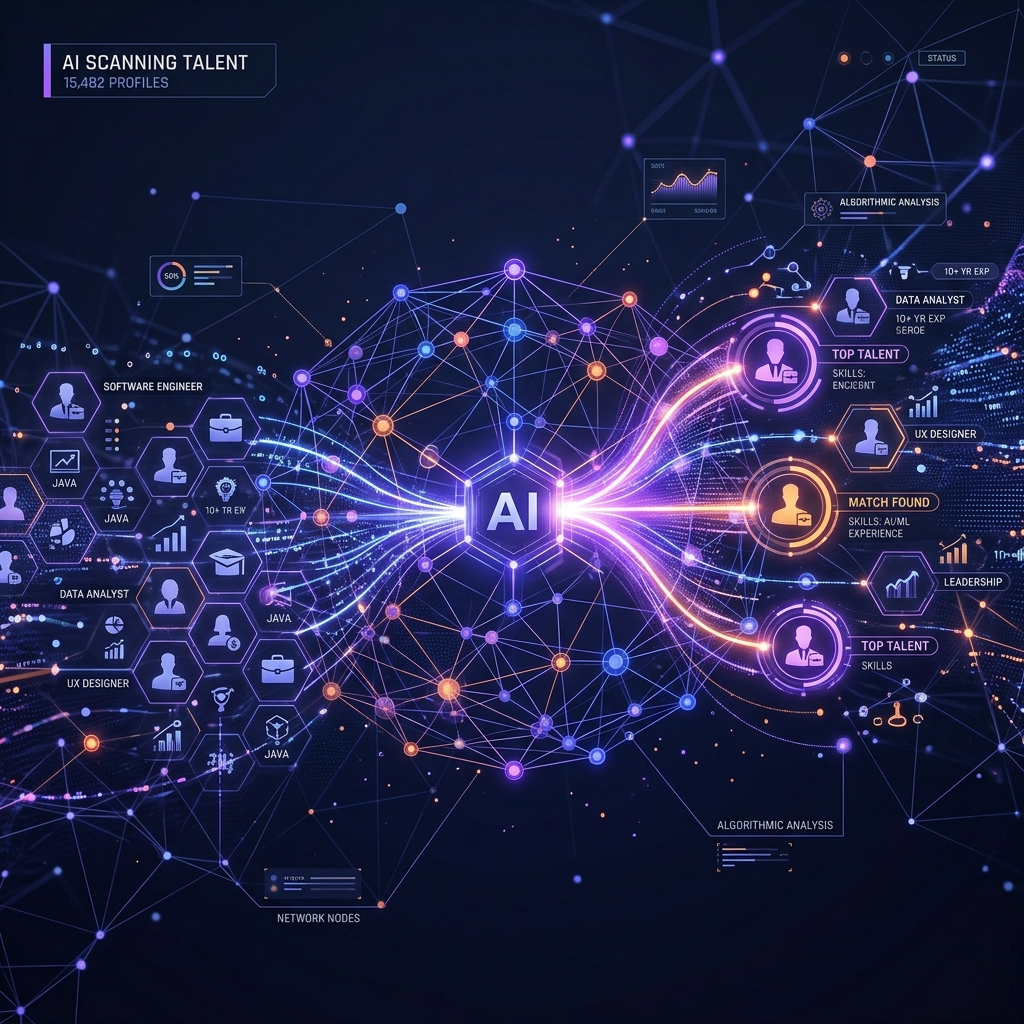 AI Sourcing scanning talent network